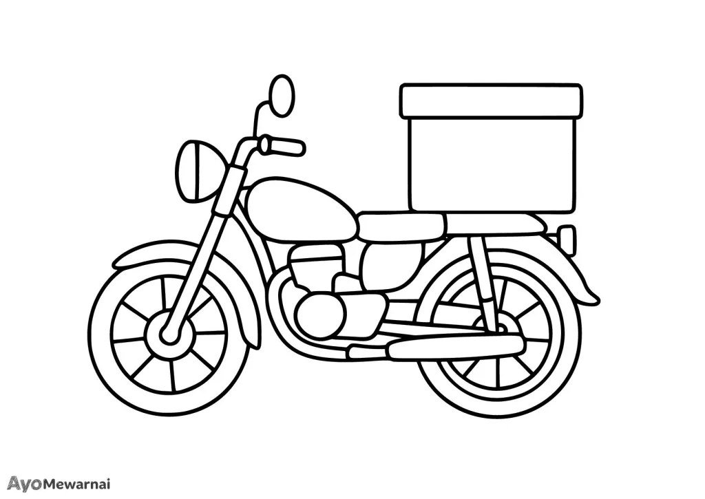 Gambar Mewarnai Motor Kurir