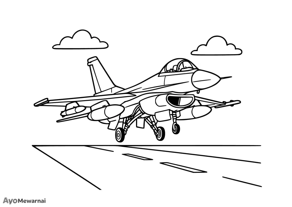 Gambar Mewarnai Pesawat Tempur Setelah Misi