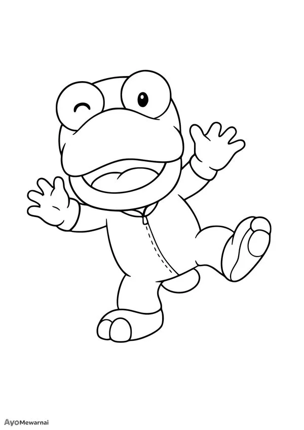 Gambar Mewarnai Crong si Katak Pororo