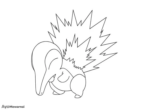 Gambar Mewarnai Cyndaquil Pokemon Tipe Api
