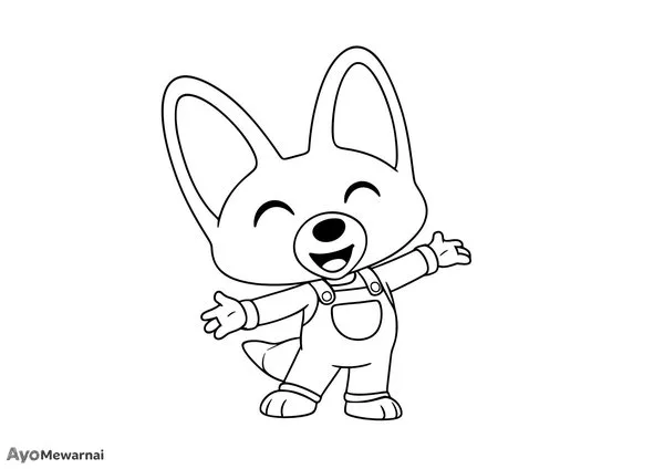 Gambar Mewarnai Eddy Si Rubah Cerdas