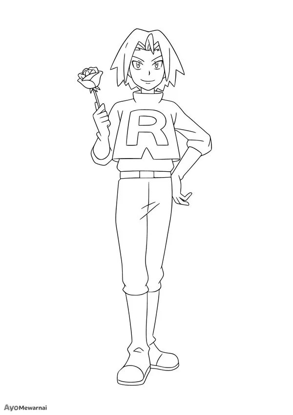 Gambar Mewarnai James dari Tim Rocket