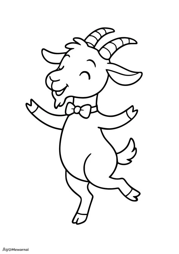 Gambar Mewarnai Kambing Menari