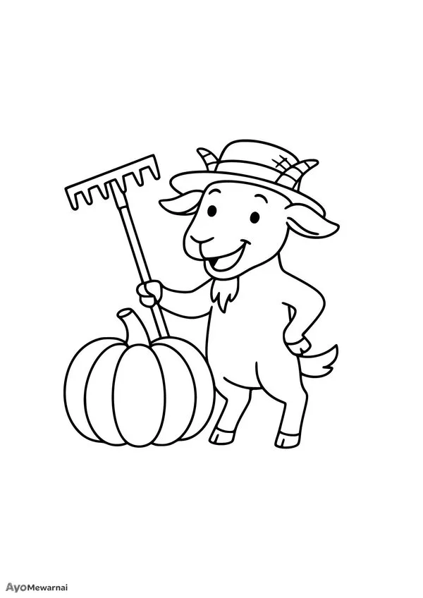 Gambar Mewarnai Kambing Petani