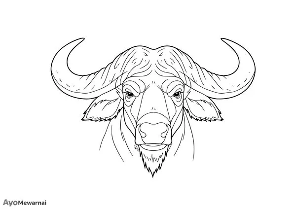 Gambar Mewarnai Kepala Kerbau