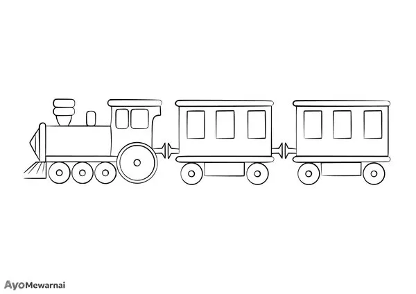 Gambar Mewarnai Kereta Api Penumpang