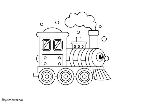 Gambar Mewarnai Kereta Api Salju