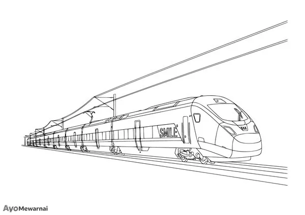 Gambar Mewarnai Kereta Listrik