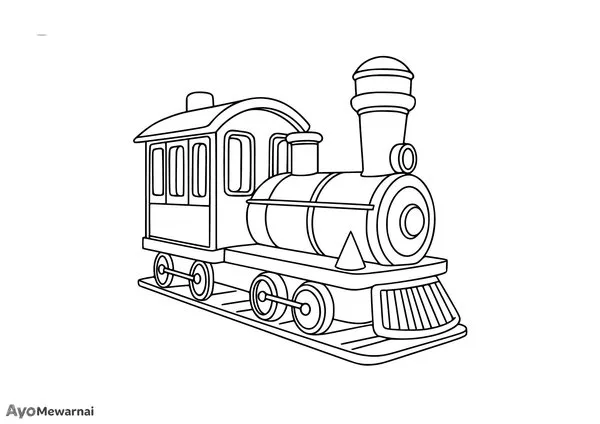 Gambar Mewarnai Kereta Mainan Klasik
