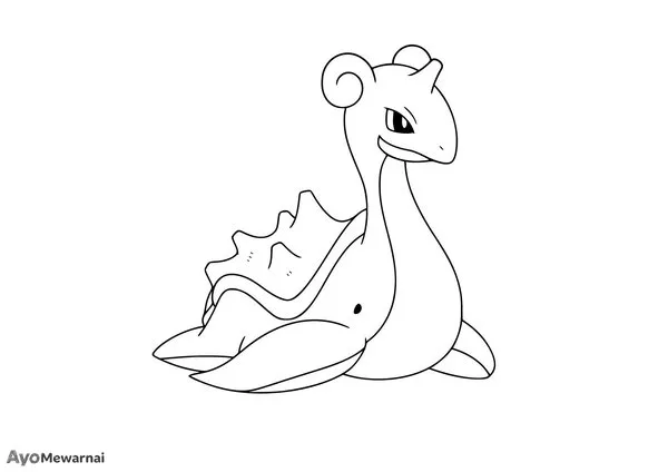 Gambar Mewarnai Lapras Pokémon Tipe Air Es