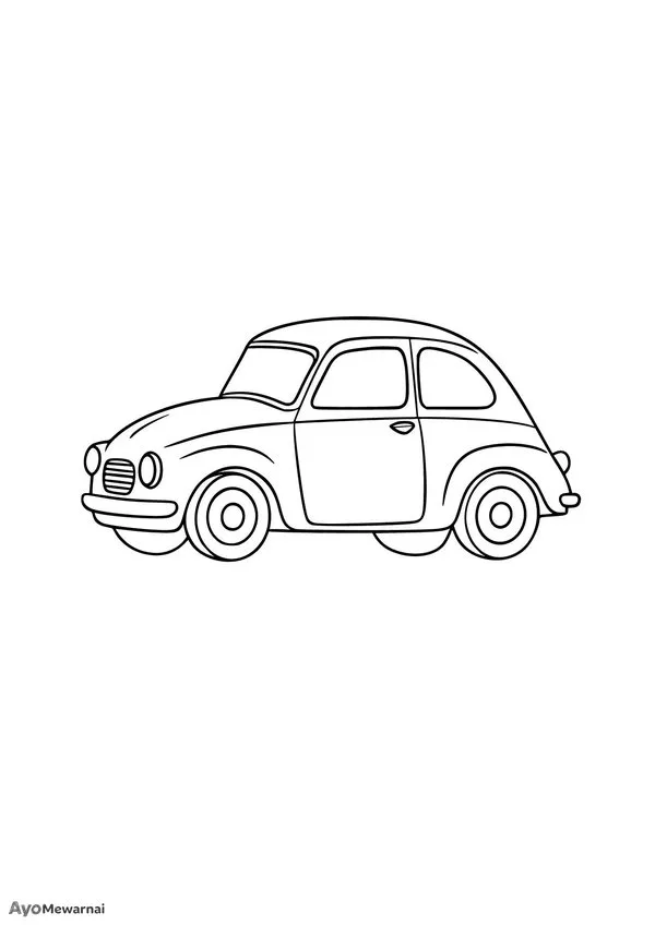 Gambar Mewarnai Mobil Klasik VW Kodok