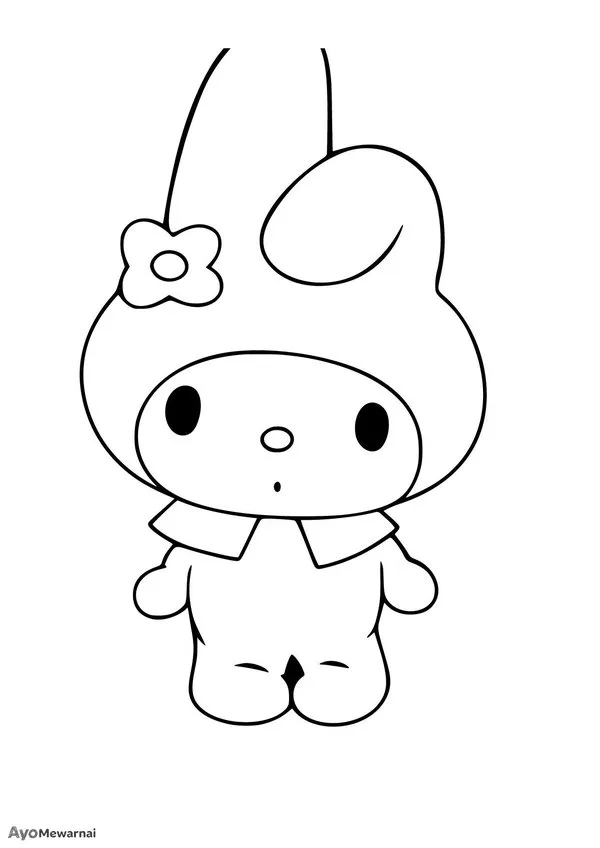 Gambar Mewarnai My Melody Bingung