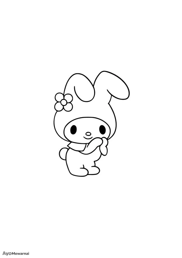 Gambar Mewarnai My Melody Si Kelinci Lucu