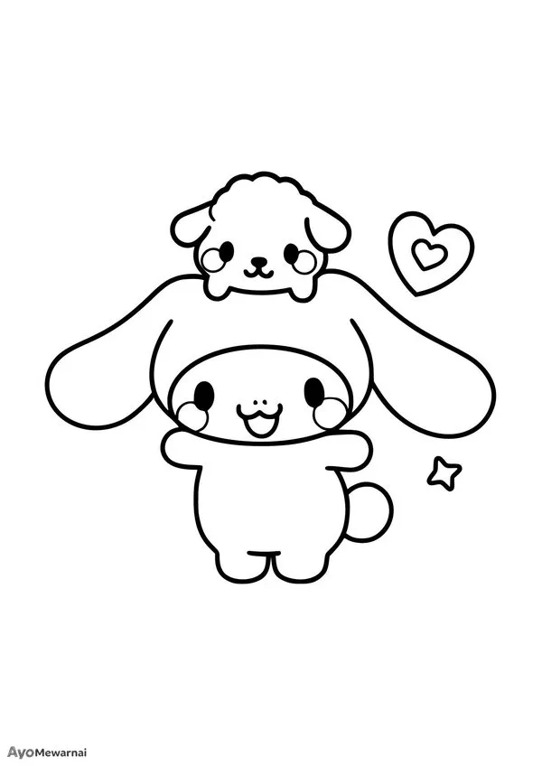 Gambar Mewarnai My Melody dan Flat