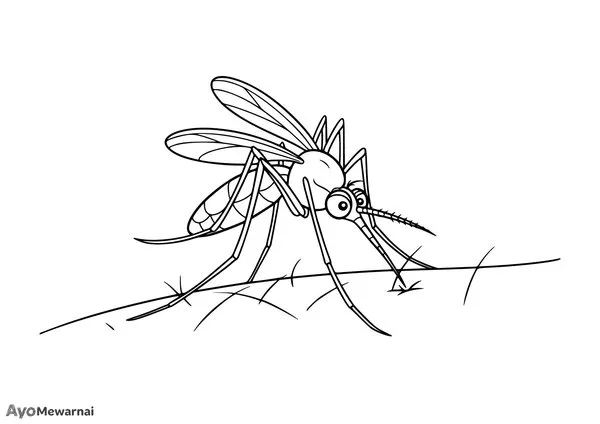 Gambar Mewarnai Nyamuk Menghisap Darah
