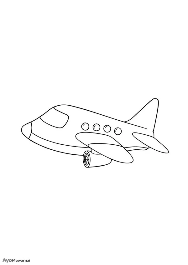 Gambar Mewarnai Pesawat Jet Penumpang