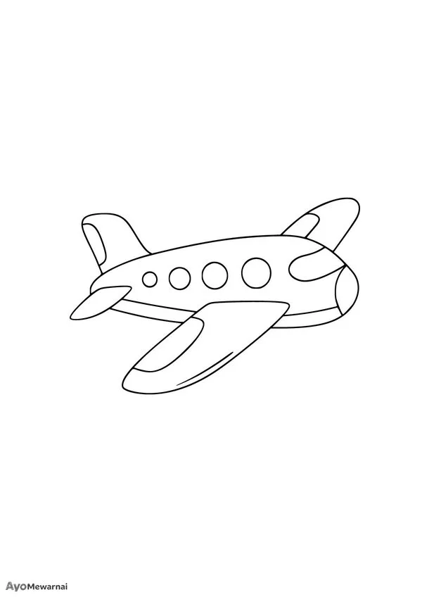 Gambar Mewarnai Pesawat Mainan
