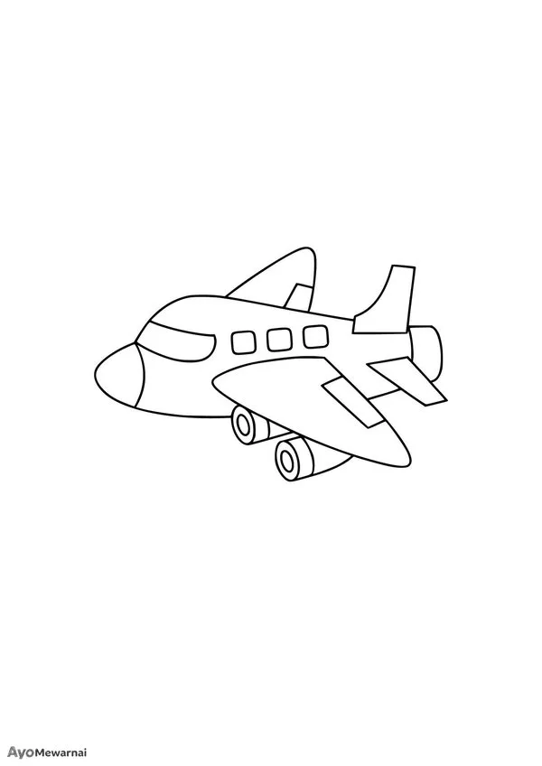 Gambar Mewarnai Pesawat Terbang Mainan