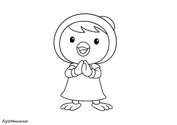 Gambar Mewarnai Petty si Penguin Cantik