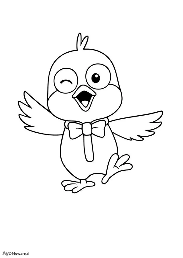 Gambar Mewarnai Poby Si Burung Ceria Pororo