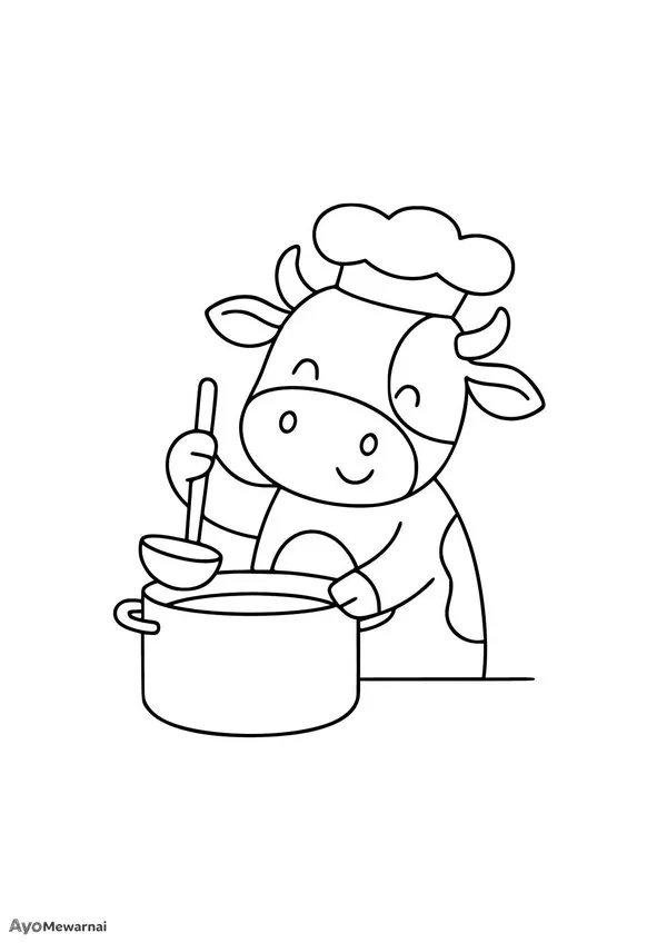 Gambar Mewarnai Sapi Koki