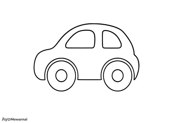 Gambar Mewarnai Siluet Mobil Sederhana