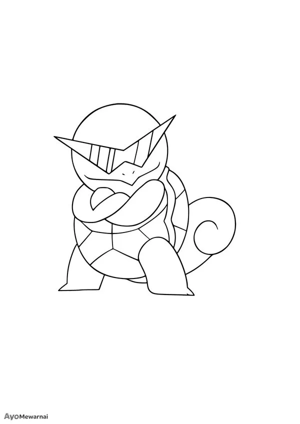 Gambar Mewarnai Squirtle Squad Leader