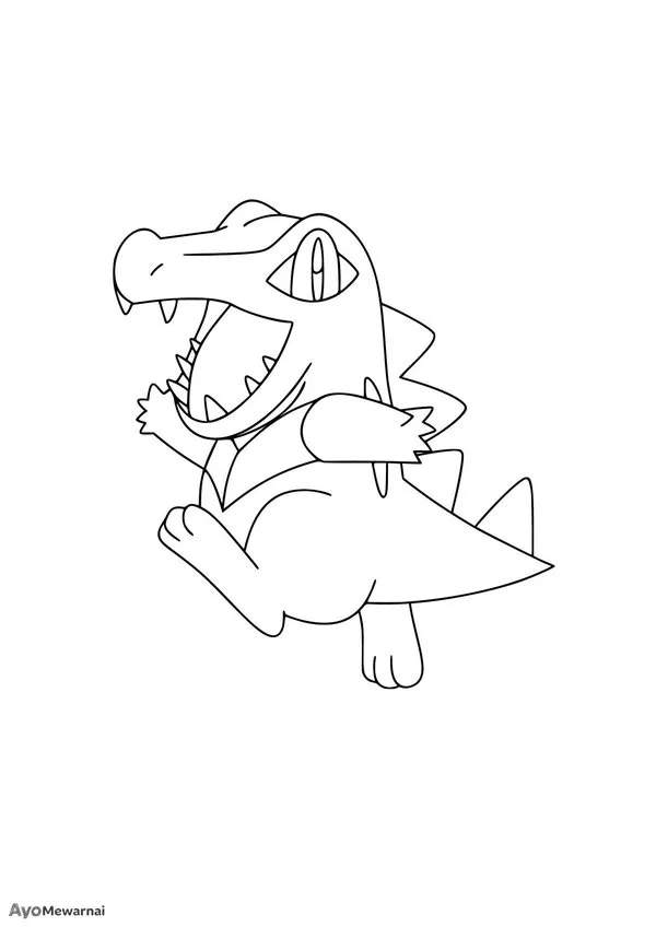 Gambar Mewarnai Totodile Pokémon Starter Johto