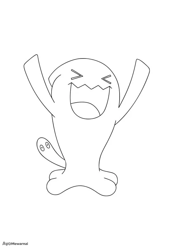 Gambar Mewarnai Wobbuffet Pokémon Tipe Psychic